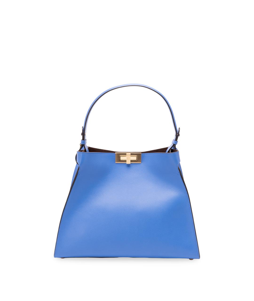 FENDI Синяя кожаная сумка тоут, фото 1