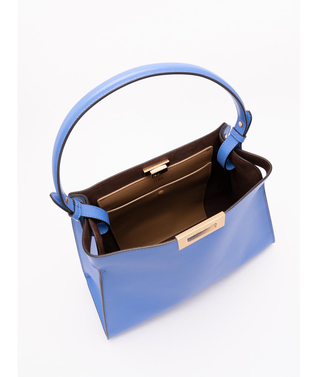 FENDI Синяя кожаная сумка тоут, фото 6