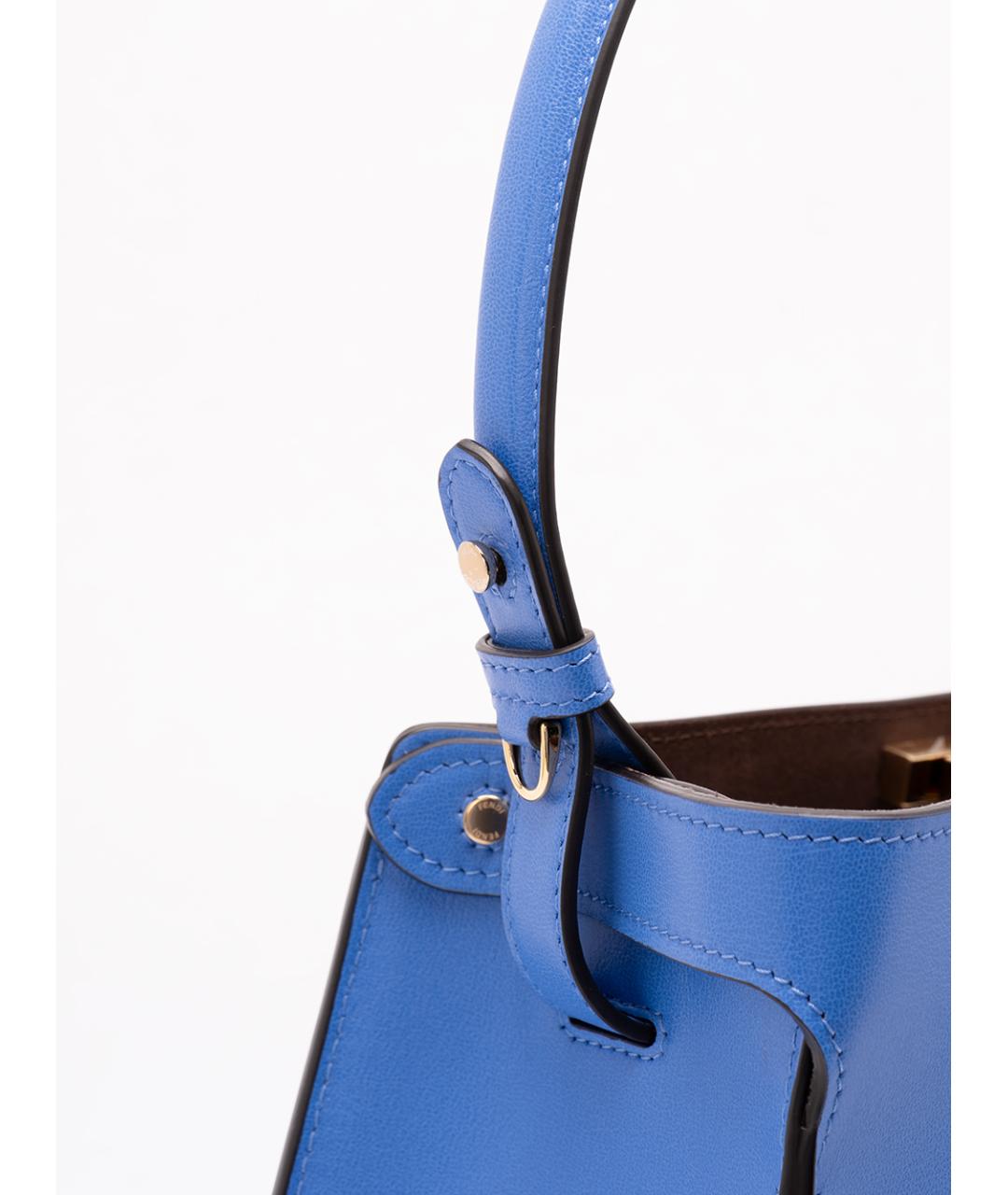 FENDI Синяя кожаная сумка тоут, фото 5