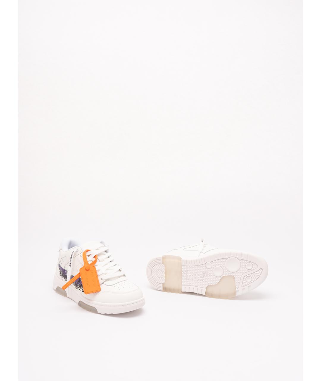 OFF-WHITE Белые кожаные низкие кроссовки / кеды, фото 4