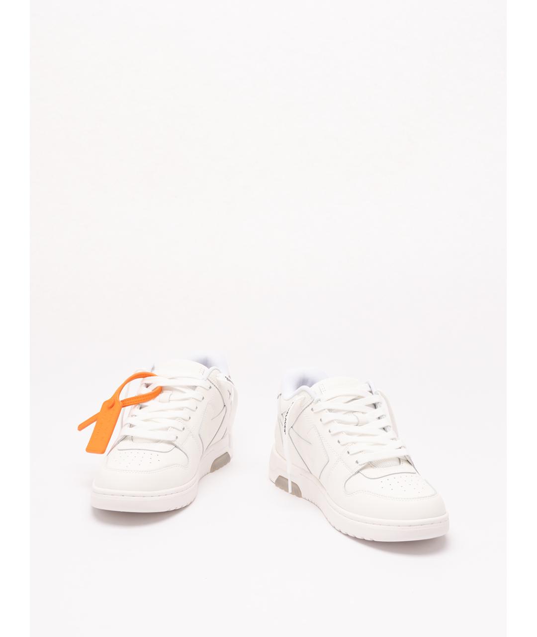 OFF-WHITE Белые кожаные низкие кроссовки / кеды, фото 2