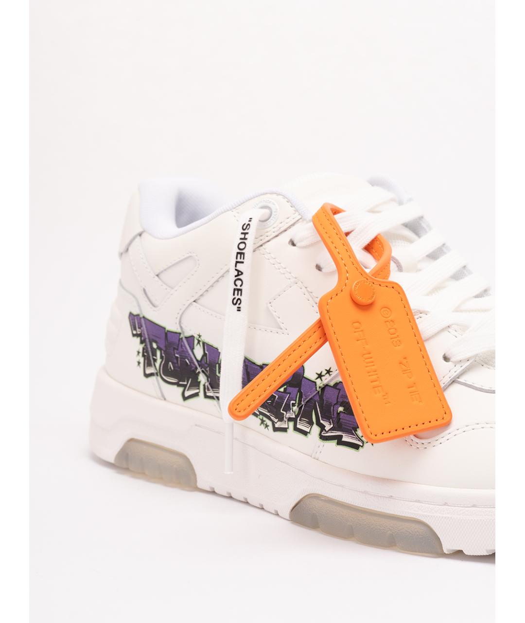 OFF-WHITE Белые кожаные низкие кроссовки / кеды, фото 5