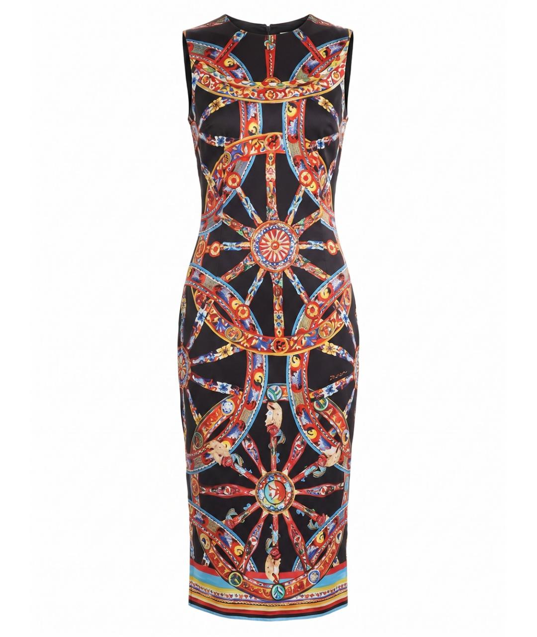 DOLCE&GABBANA Мульти шелковое платье, фото 1