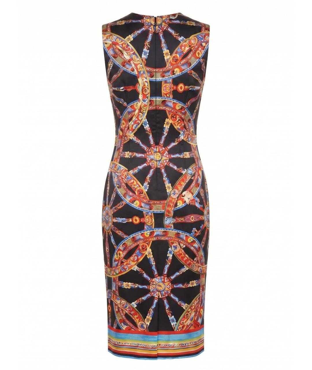 DOLCE&GABBANA Мульти шелковое платье, фото 2