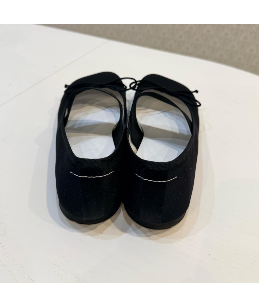 MAISON MARGIELA Черные текстильные балетки, фото 6