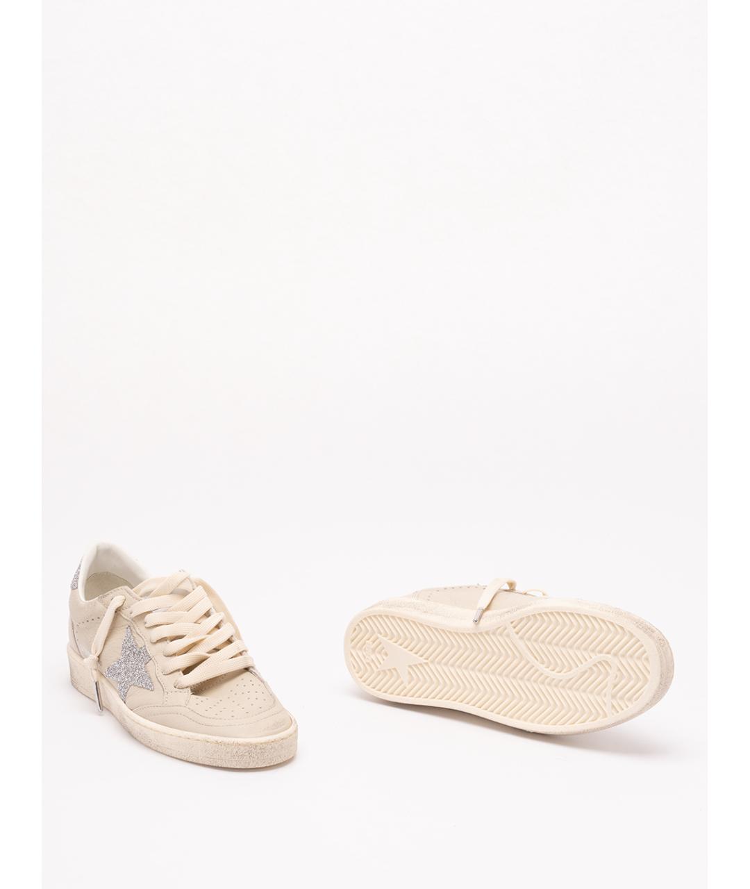 GOLDEN GOOSE Бежевые кожаные кеды, фото 4