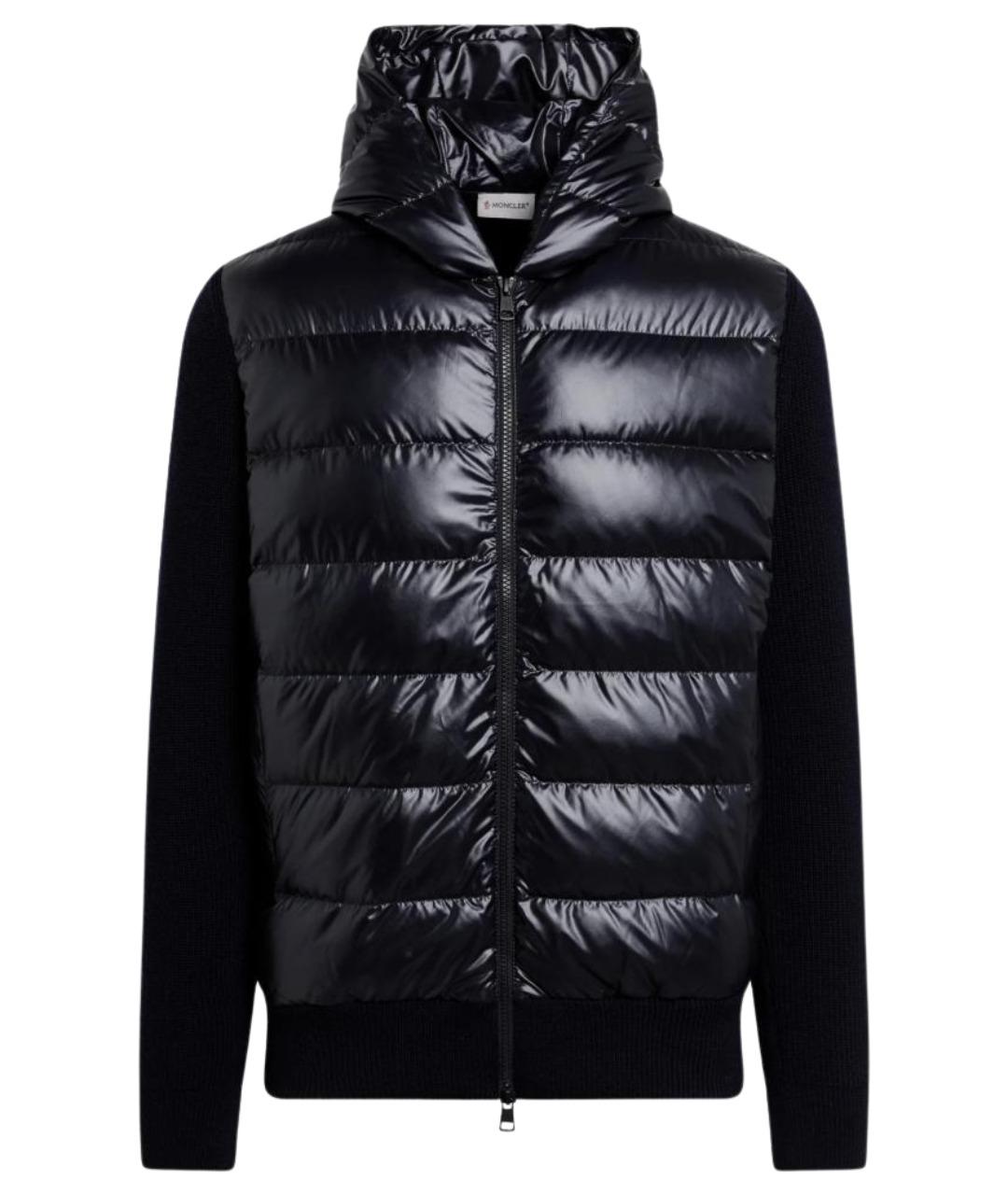 MONCLER Темно-синий шерстяной кардиган, фото 1