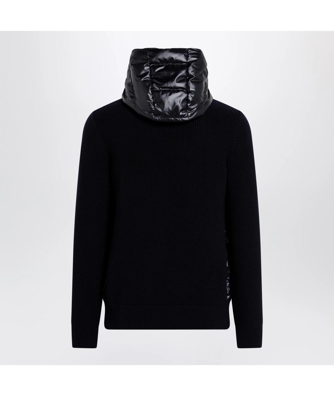 MONCLER Темно-синий шерстяной кардиган, фото 2