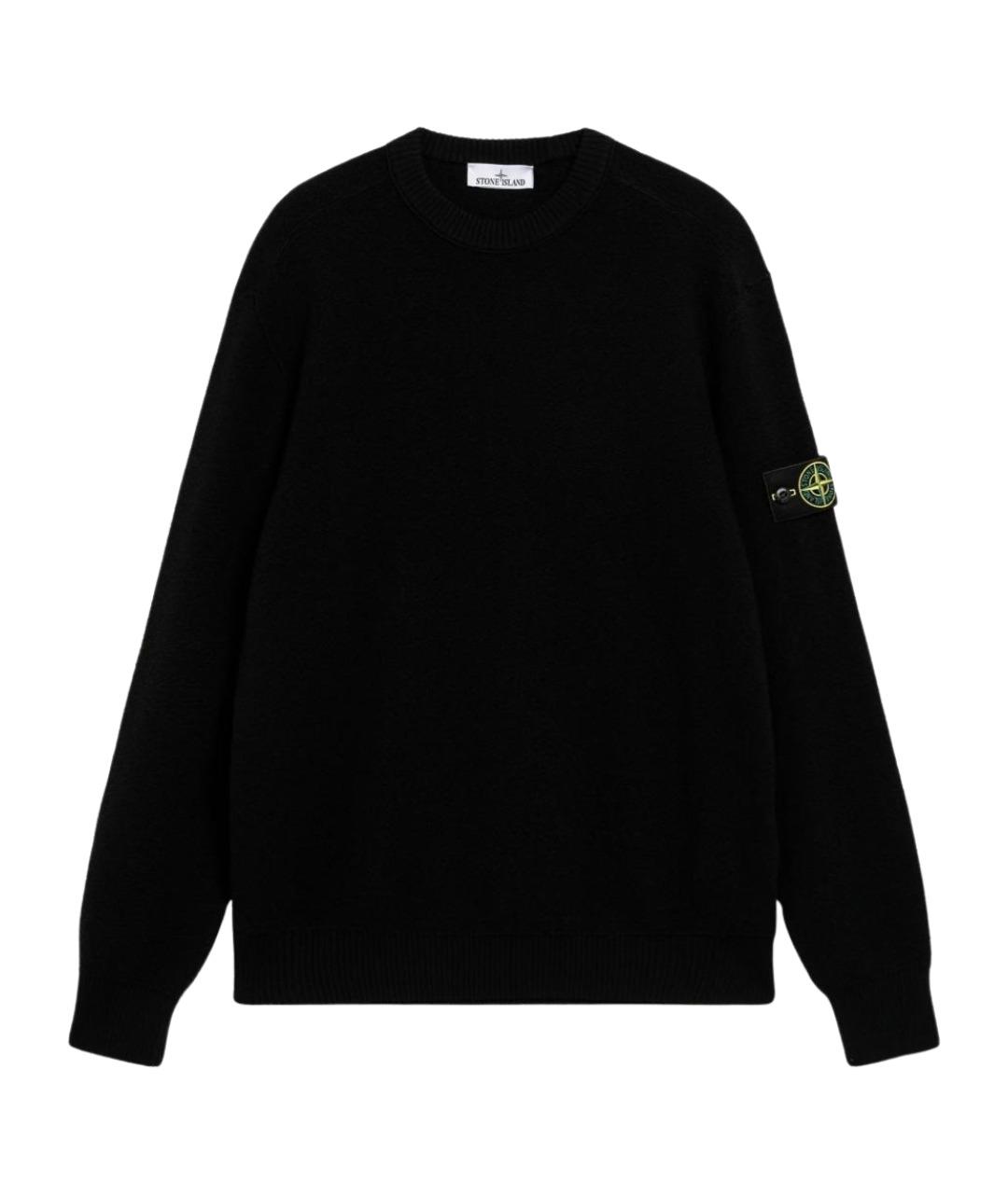 STONE ISLAND Черный шерстяной джемпер / свитер, фото 1