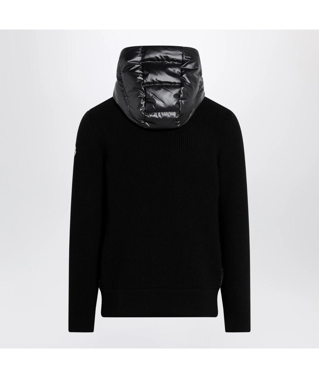 MONCLER Черный шерстяной кардиган, фото 2