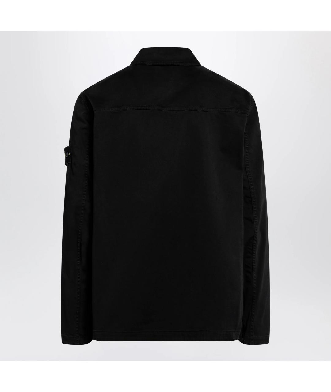 STONE ISLAND Черная хлопковая куртка, фото 2