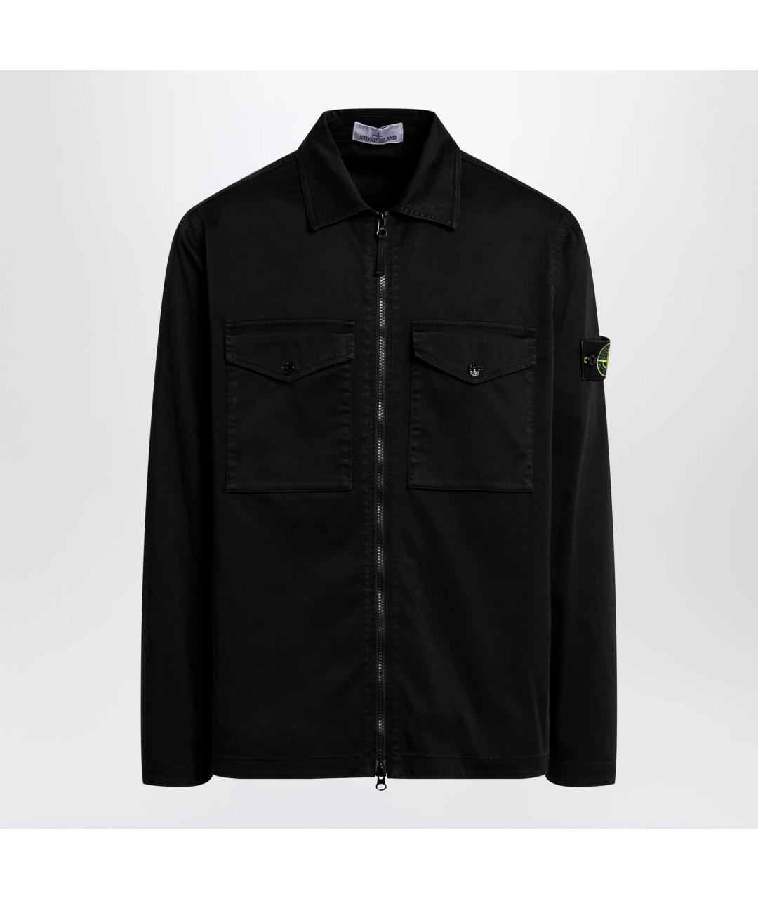 STONE ISLAND Черная хлопковая куртка, фото 3