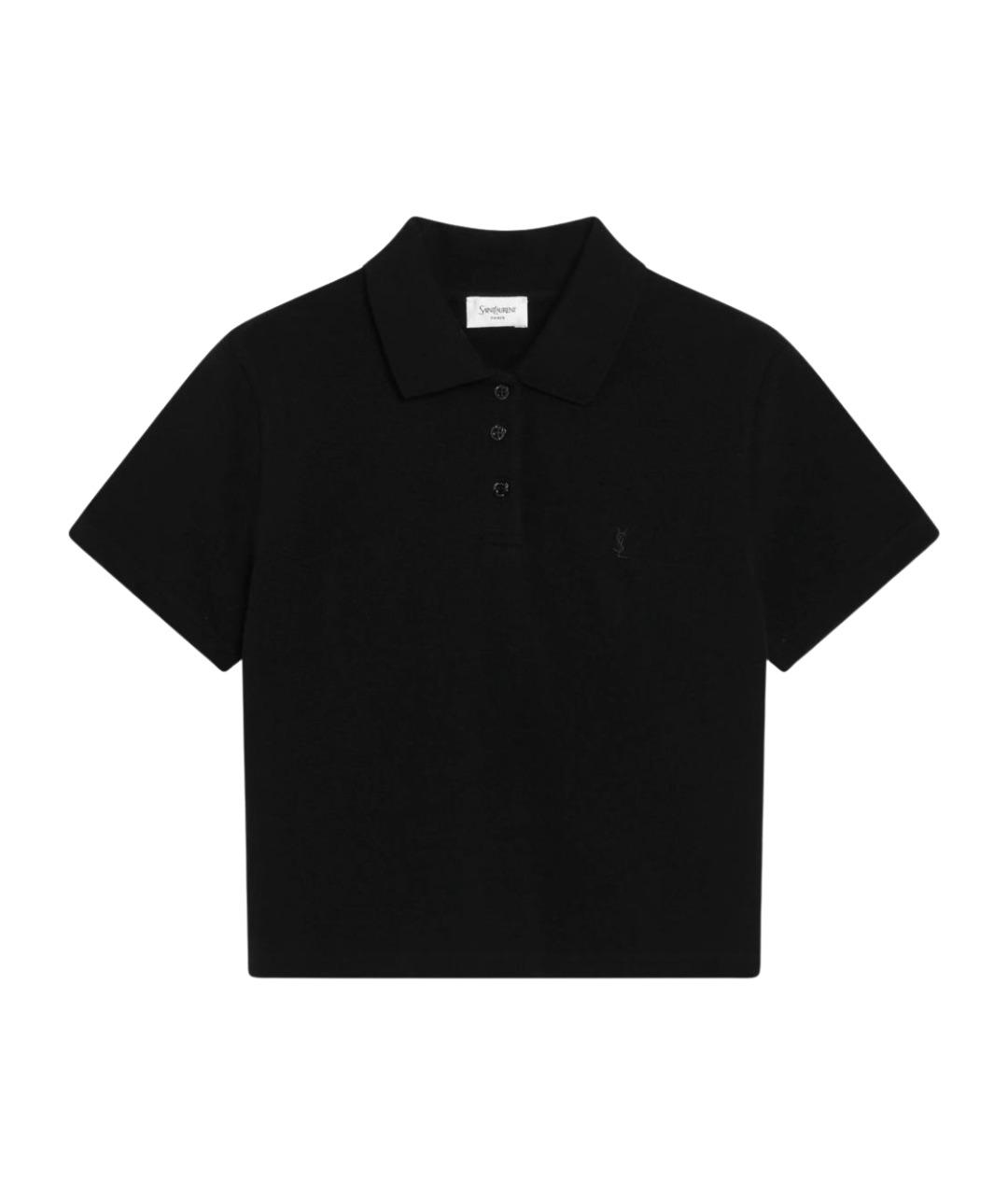 SAINT LAURENT Черная хлопковая футболка, фото 1