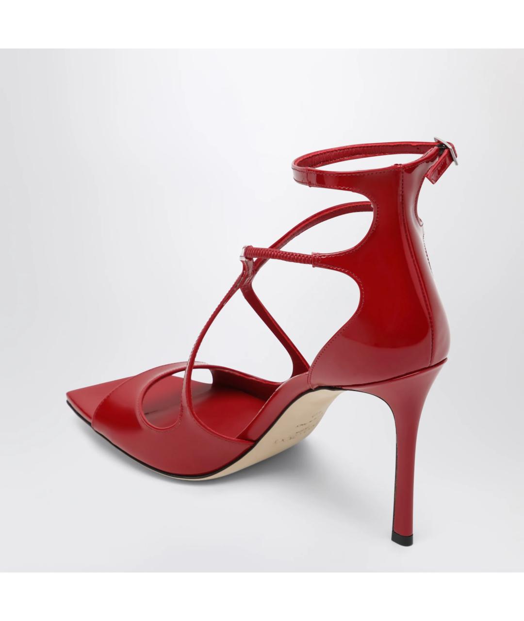 JIMMY CHOO Красные босоножки из лакированной кожи, фото 2