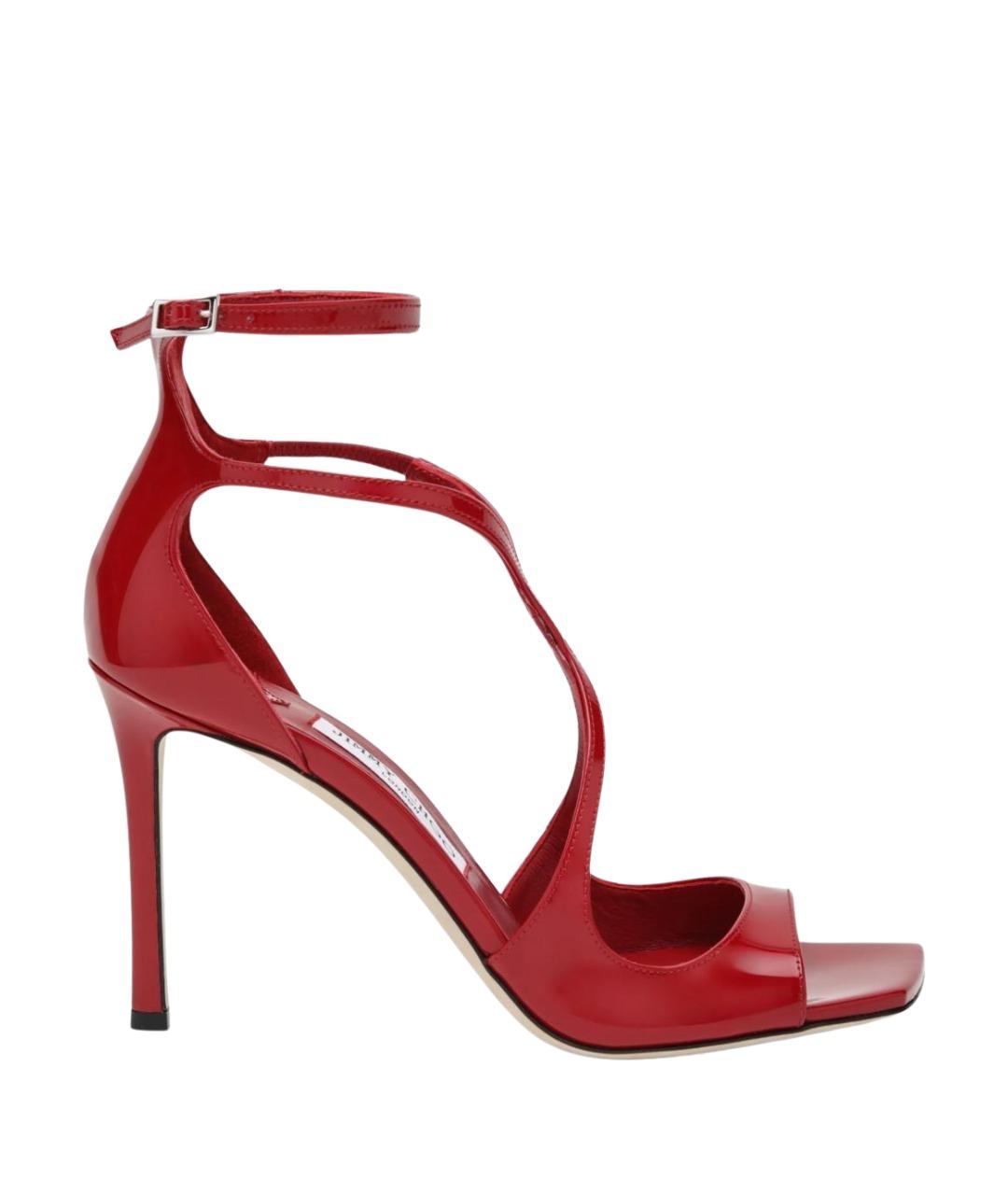 JIMMY CHOO Красные босоножки из лакированной кожи, фото 1