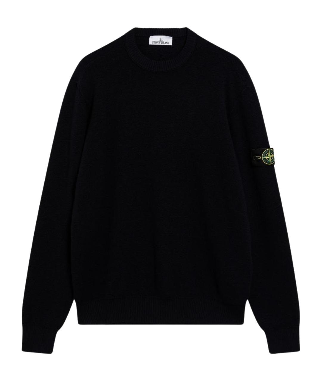 STONE ISLAND Темно-синий шерстяной джемпер / свитер, фото 1