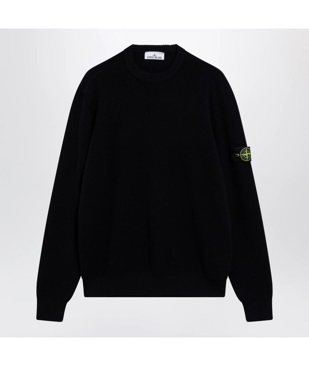 STONE ISLAND Темно-синий шерстяной джемпер / свитер, фото 3
