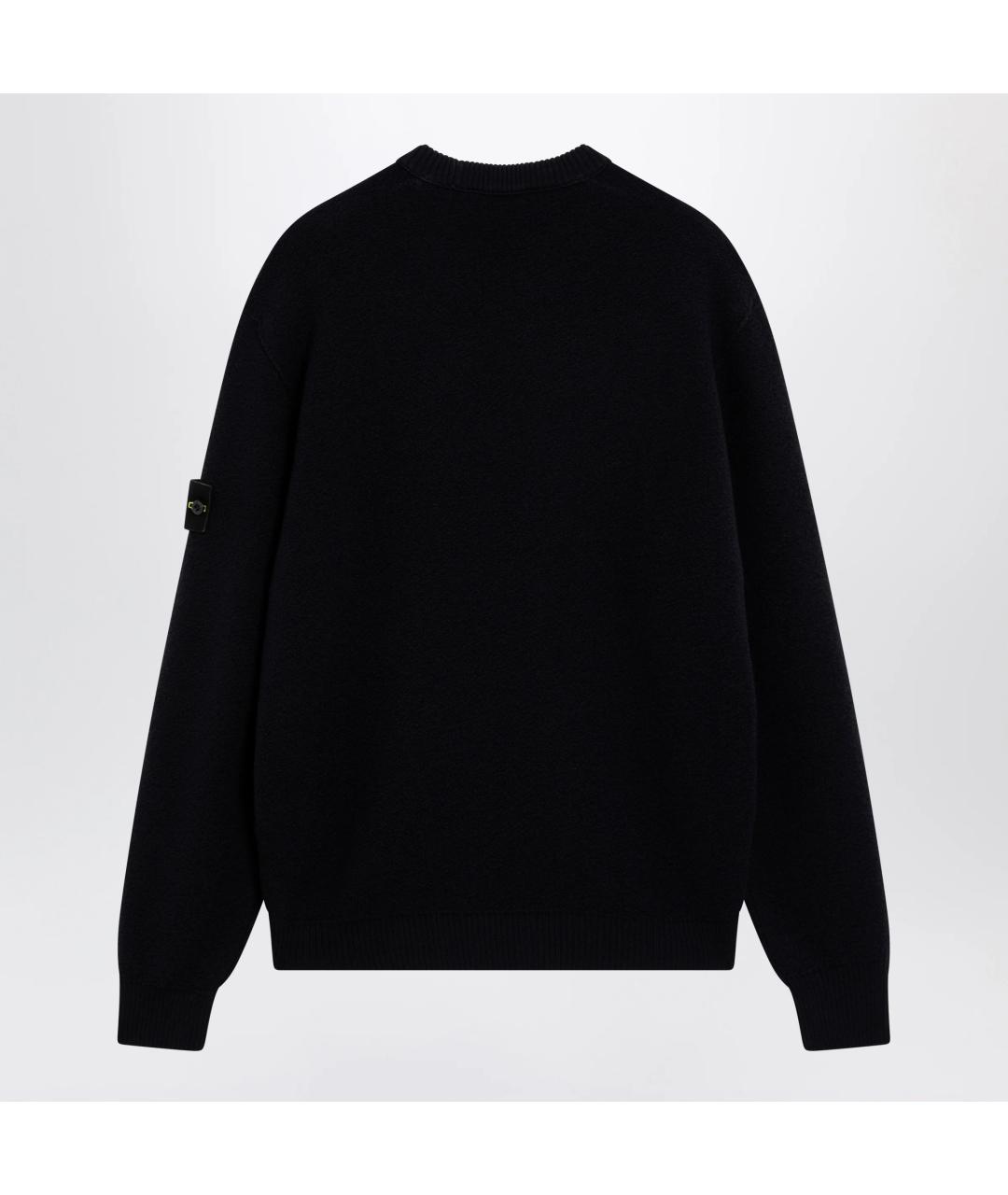 STONE ISLAND Темно-синий шерстяной джемпер / свитер, фото 2