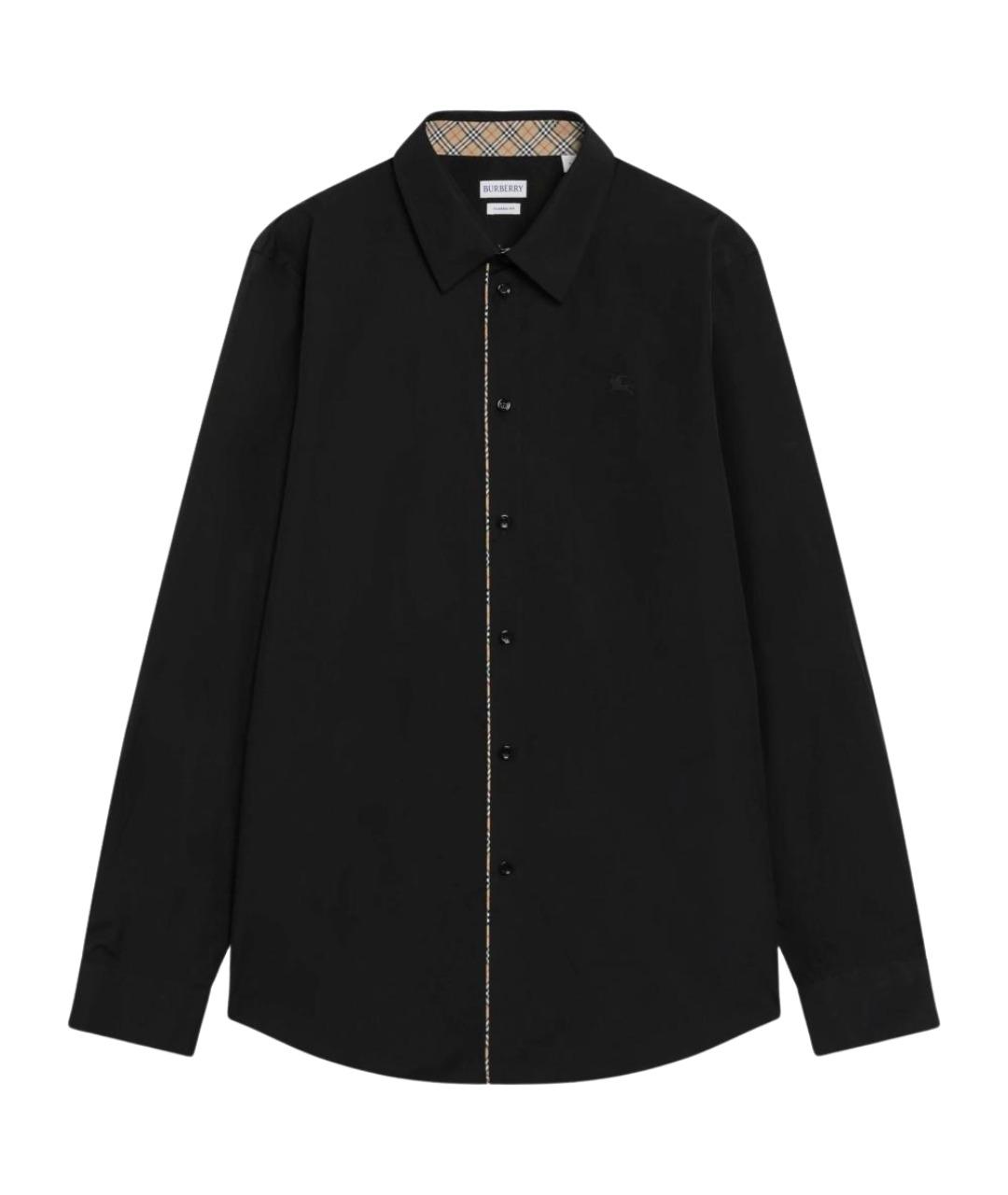 BURBERRY Черная хлопковая кэжуал рубашка, фото 1