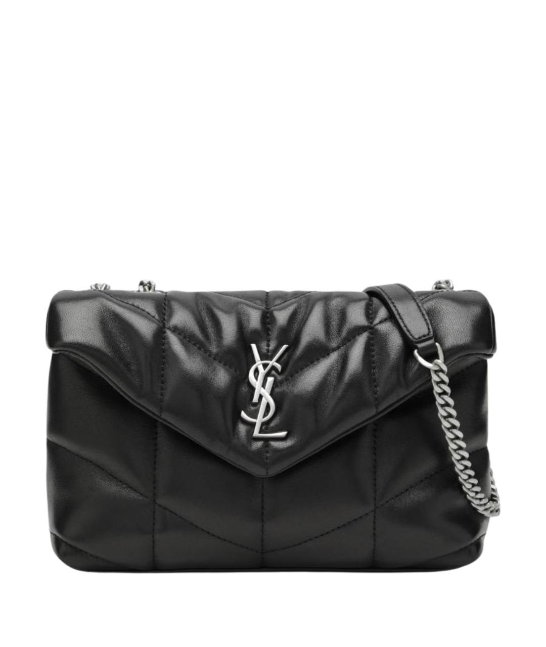 SAINT LAURENT Черная кожаная сумка через плечо, фото 1