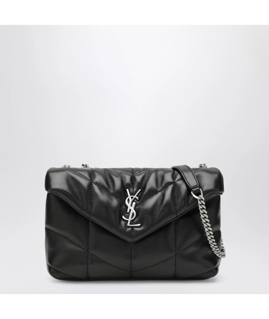 SAINT LAURENT Черная кожаная сумка через плечо, фото 3