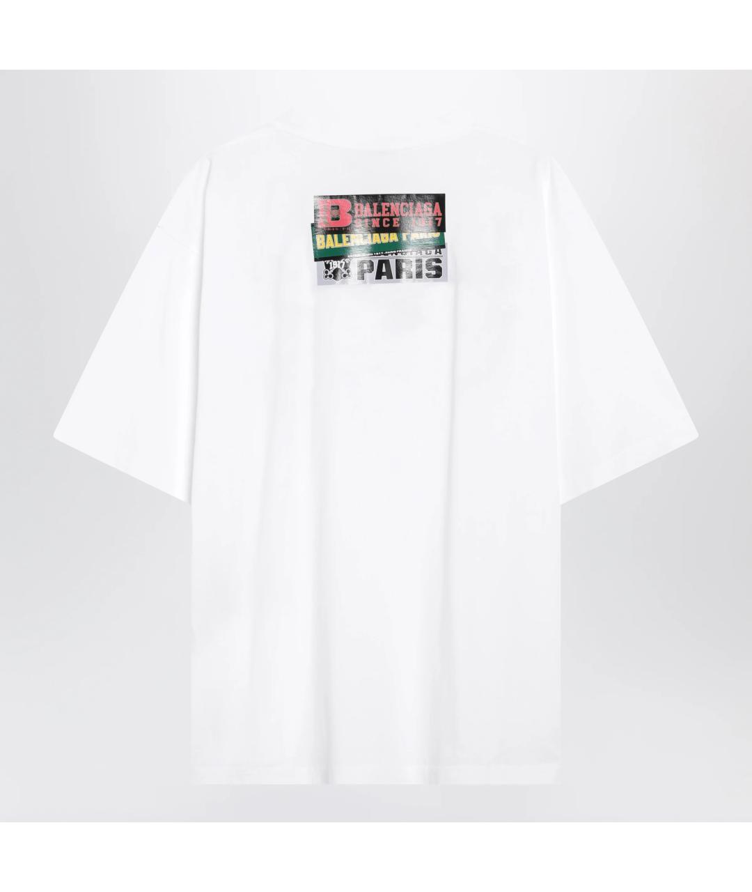BALENCIAGA Белая хлопковая футболка, фото 2