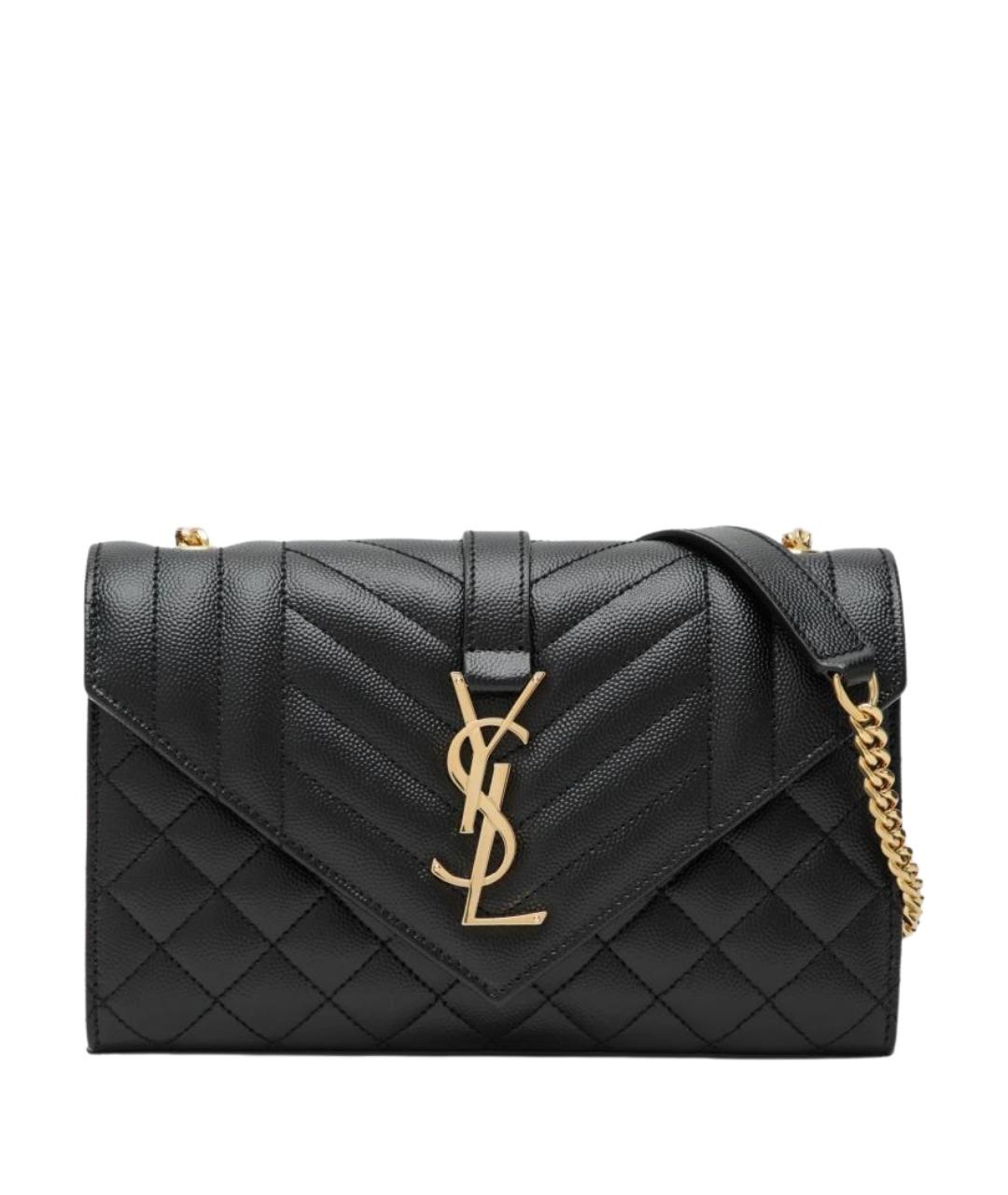 SAINT LAURENT Черная кожаная сумка через плечо, фото 1