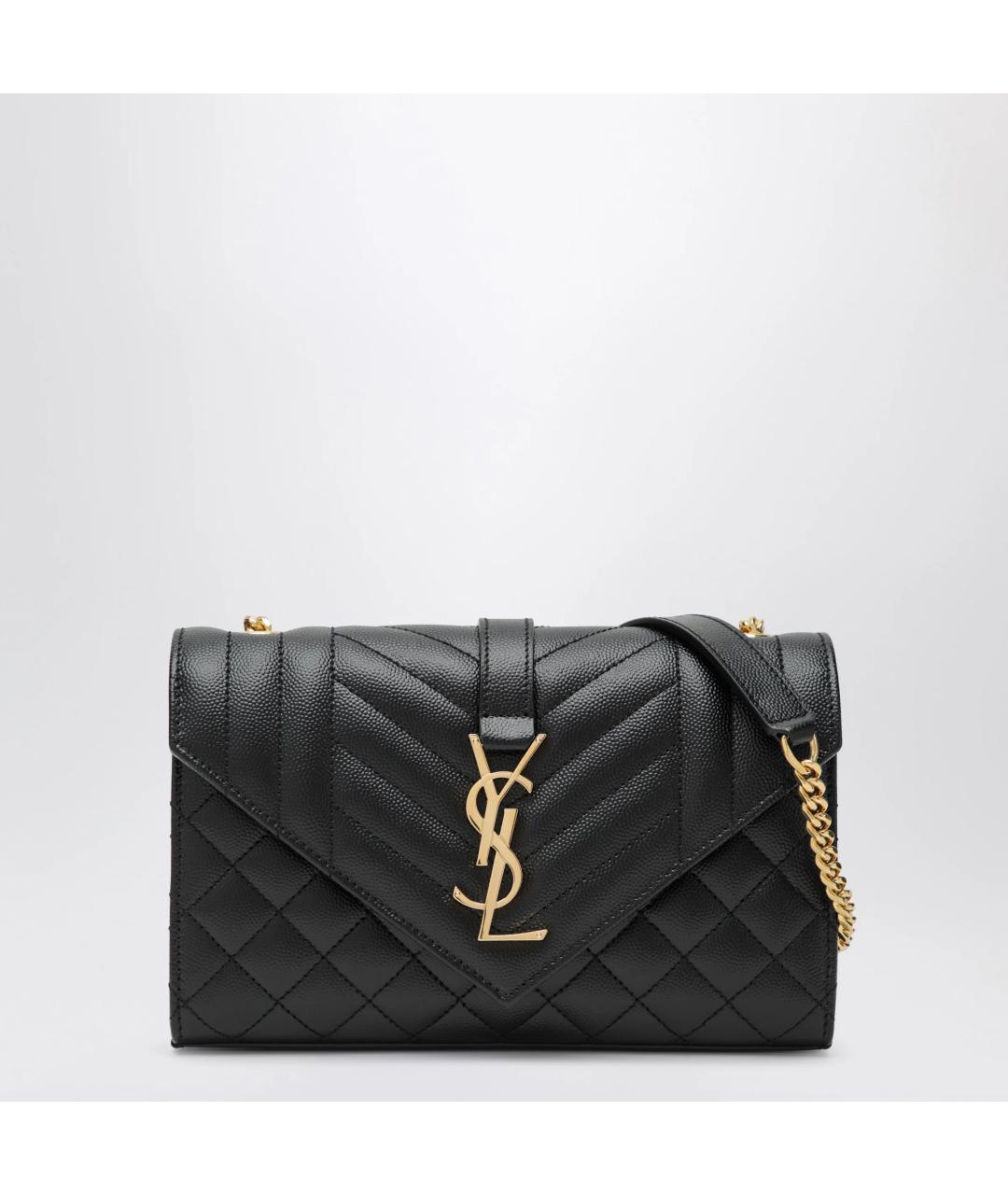 SAINT LAURENT Черная кожаная сумка через плечо, фото 3