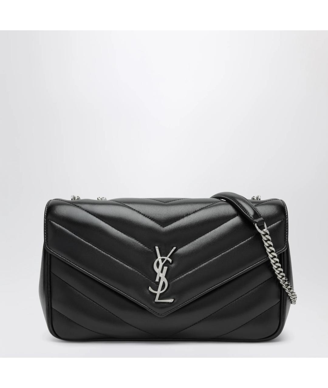 SAINT LAURENT Черная кожаная сумка через плечо, фото 3