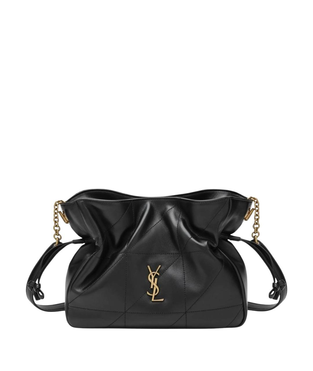 SAINT LAURENT Черная кожаная сумка через плечо, фото 1