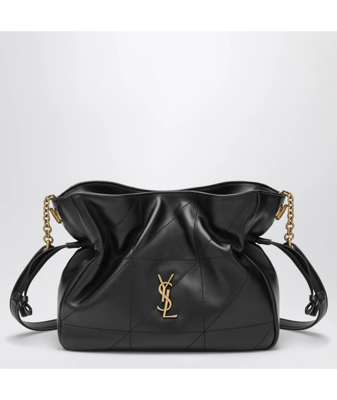 SAINT LAURENT Черная кожаная сумка через плечо, фото 3