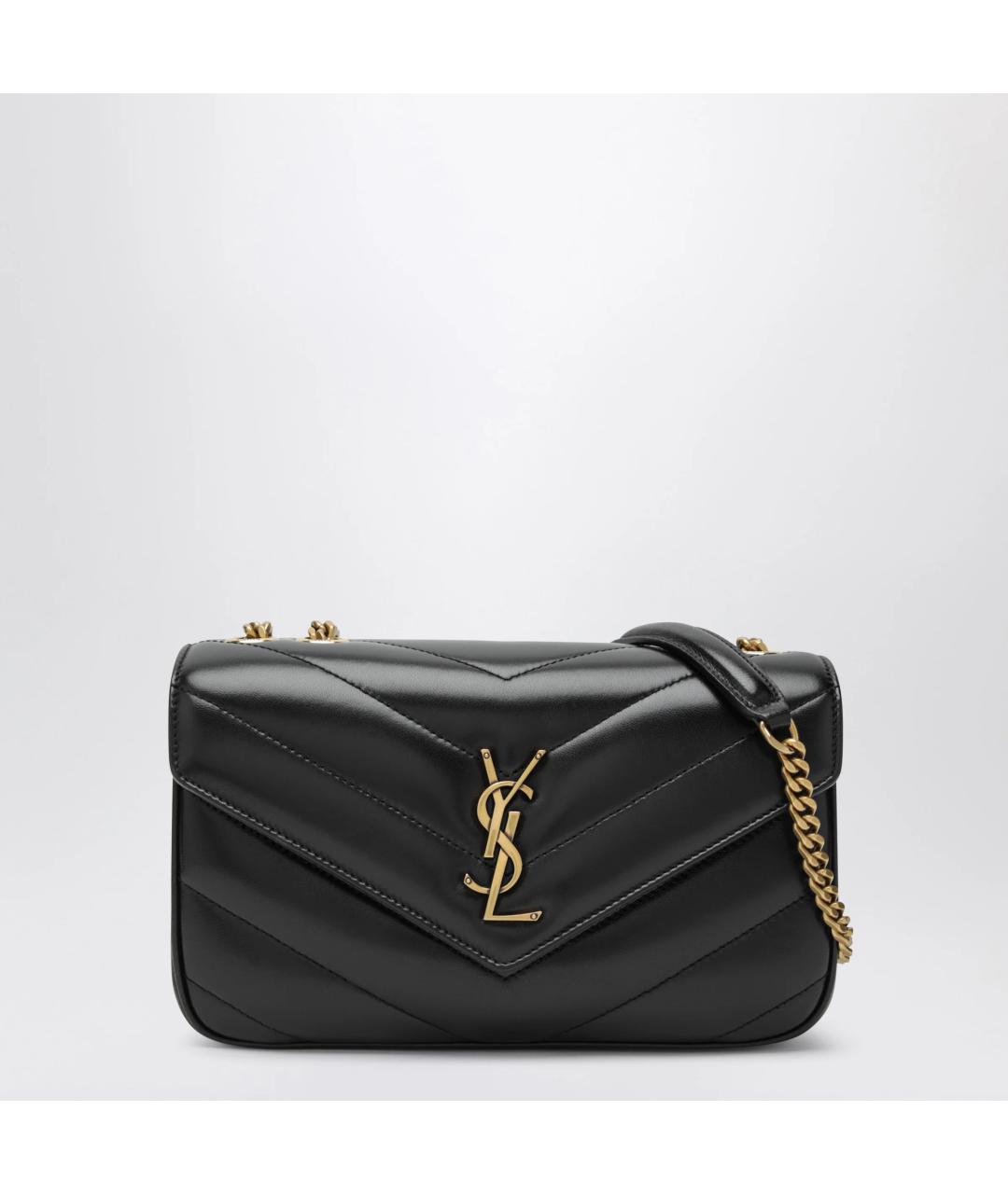 SAINT LAURENT Черная кожаная сумка через плечо, фото 3