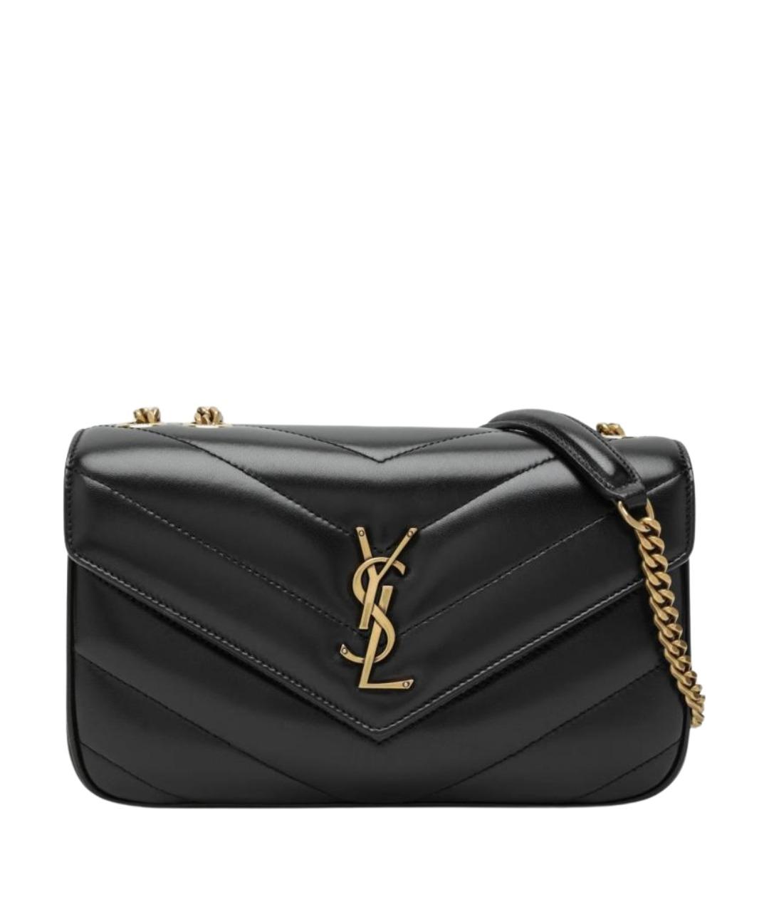 SAINT LAURENT Черная кожаная сумка через плечо, фото 1