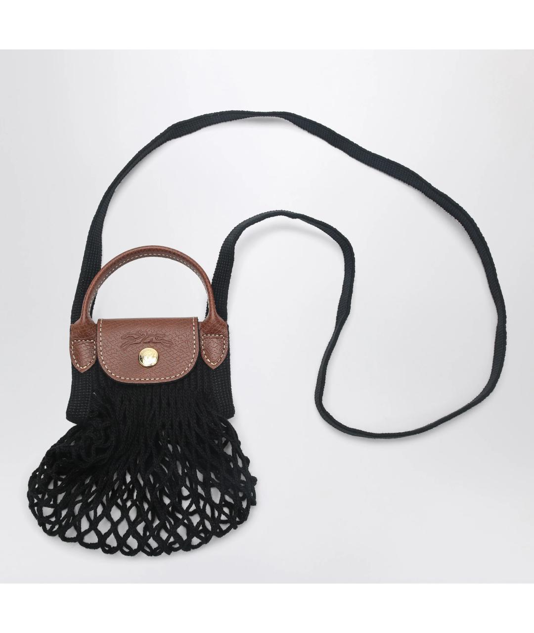 LONGCHAMP Черная хлопковая сумка через плечо, фото 3
