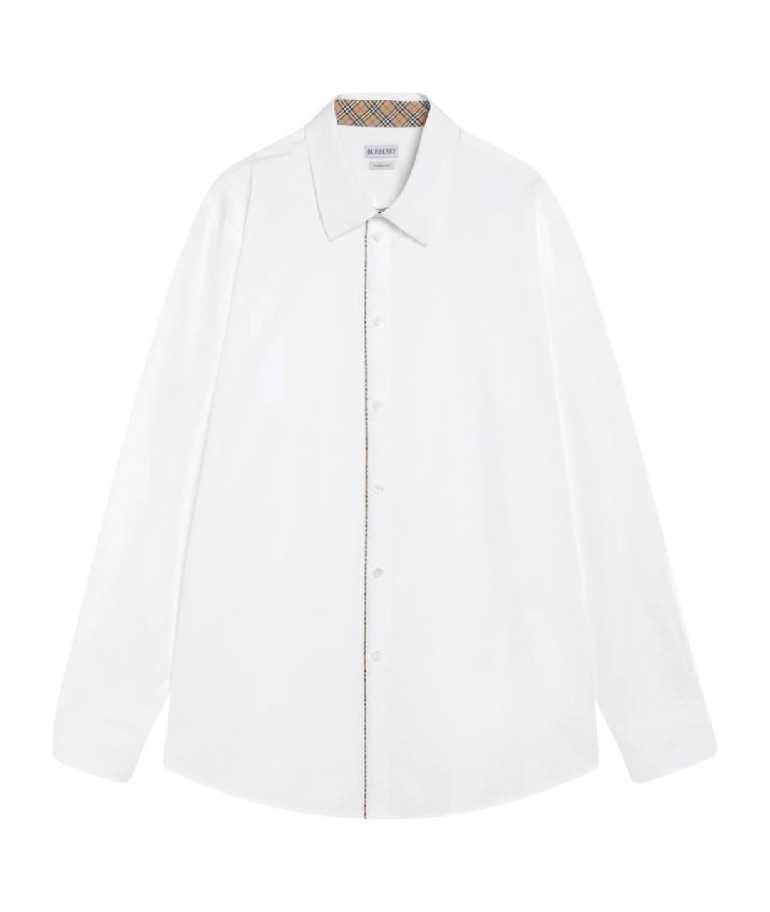 BURBERRY Белая хлопковая классическая рубашка, фото 1