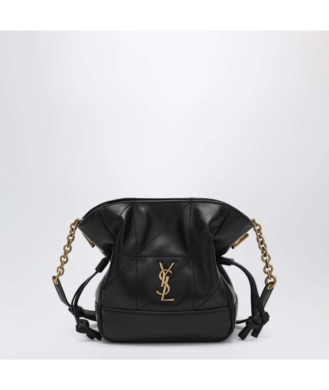 SAINT LAURENT Черная кожаная сумка через плечо, фото 3