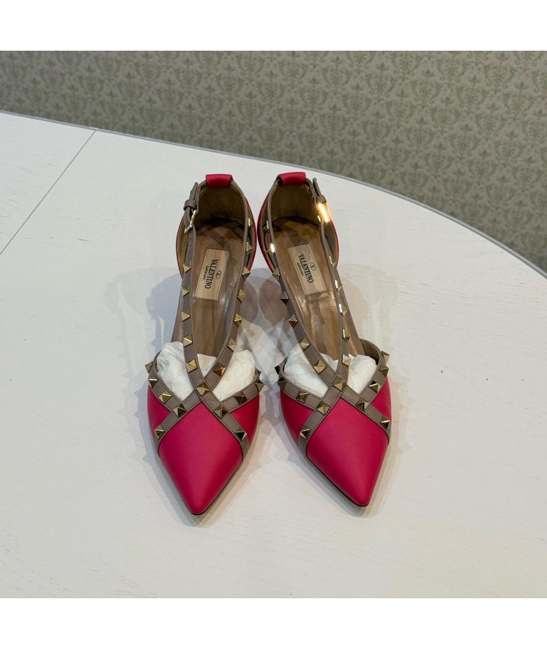 VALENTINO Розовые кожаные туфли, фото 4