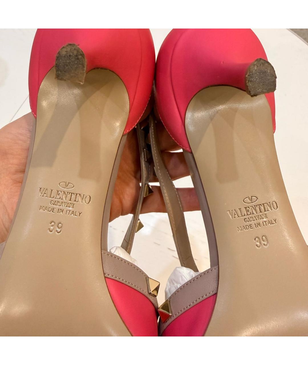 VALENTINO Розовые кожаные туфли, фото 6