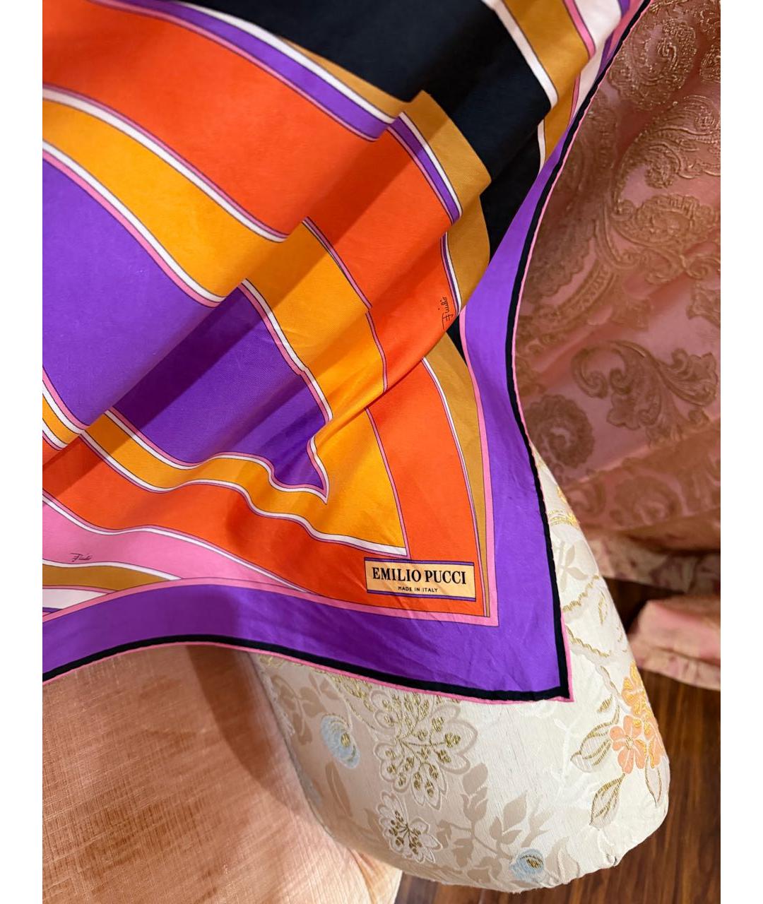 EMILIO PUCCI Мульти шелковый платок, фото 5
