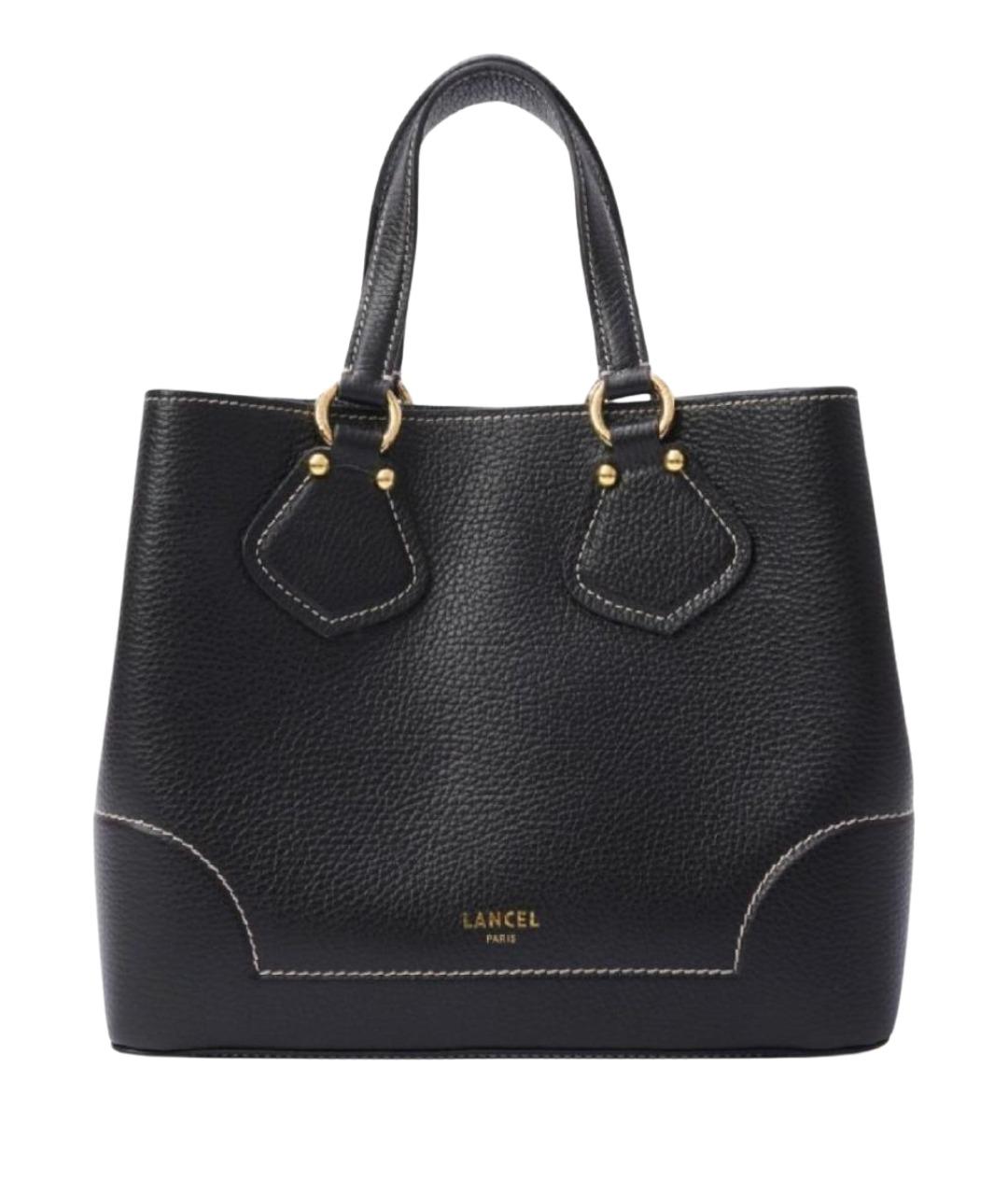 LANCEL Черная кожаная сумка с короткими ручками, фото 1