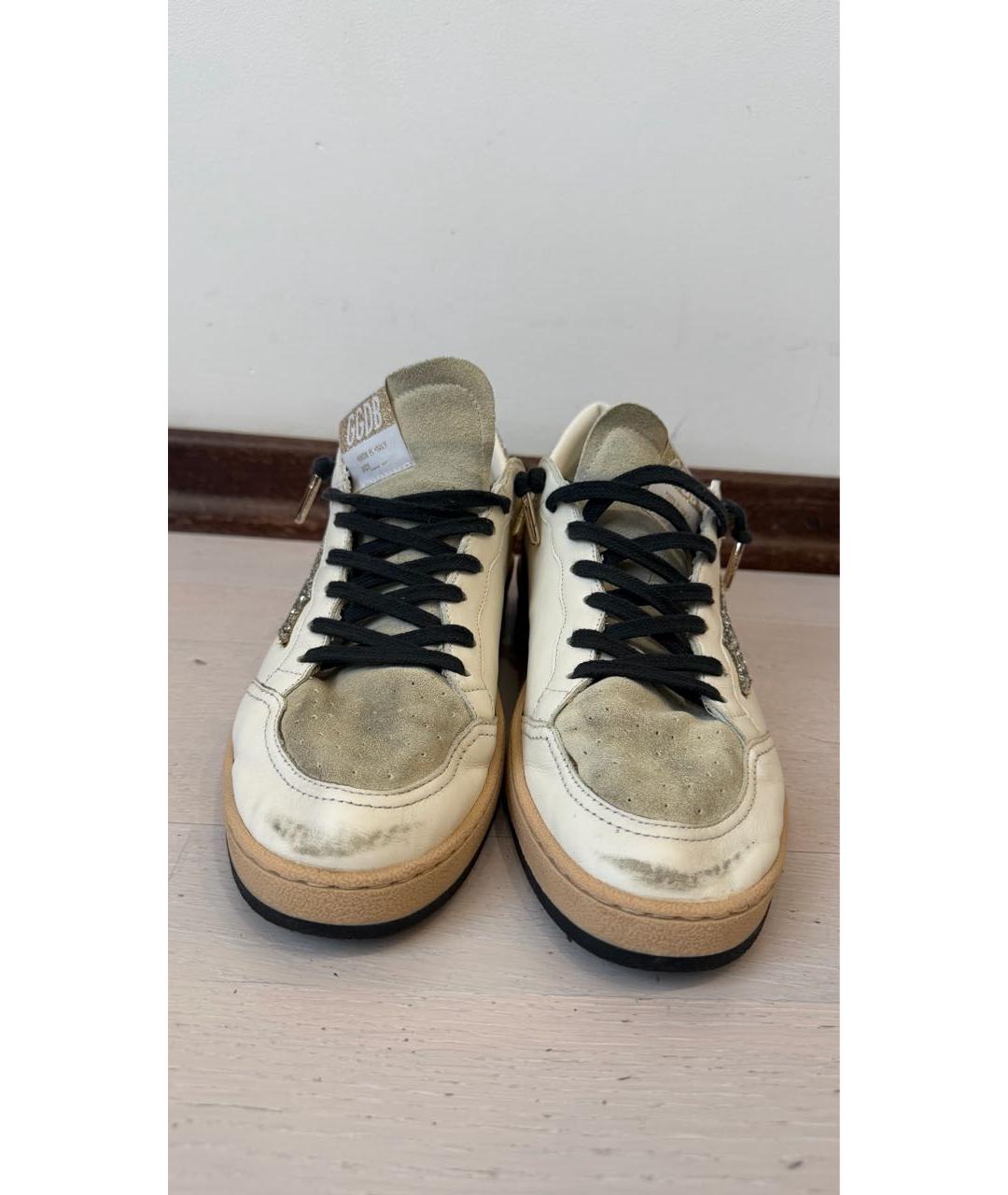 GOLDEN GOOSE Бежевые кожаные кеды, фото 2