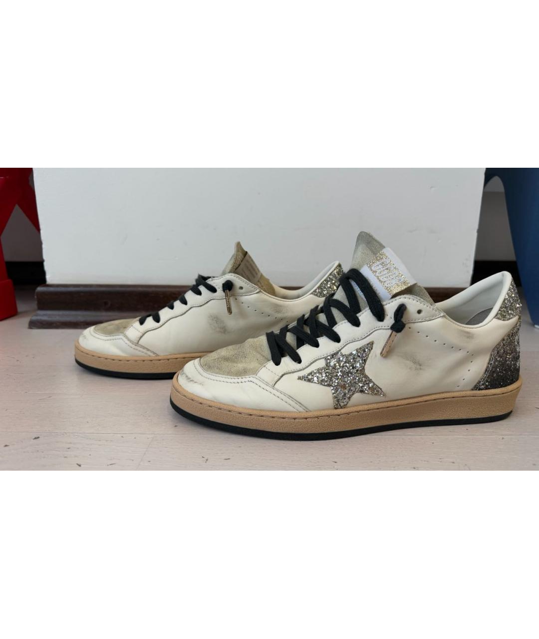 GOLDEN GOOSE Бежевые кожаные кеды, фото 5