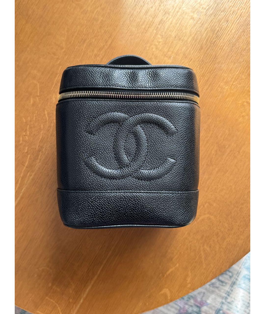 CHANEL Черная кожаная сумка с короткими ручками, фото 7