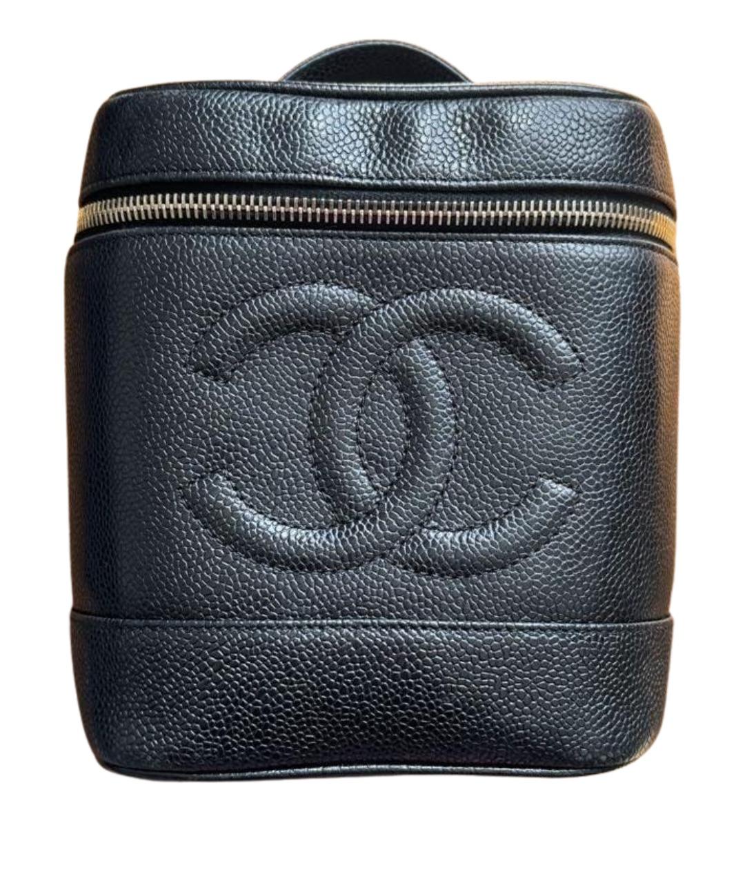 CHANEL Черная кожаная сумка с короткими ручками, фото 1