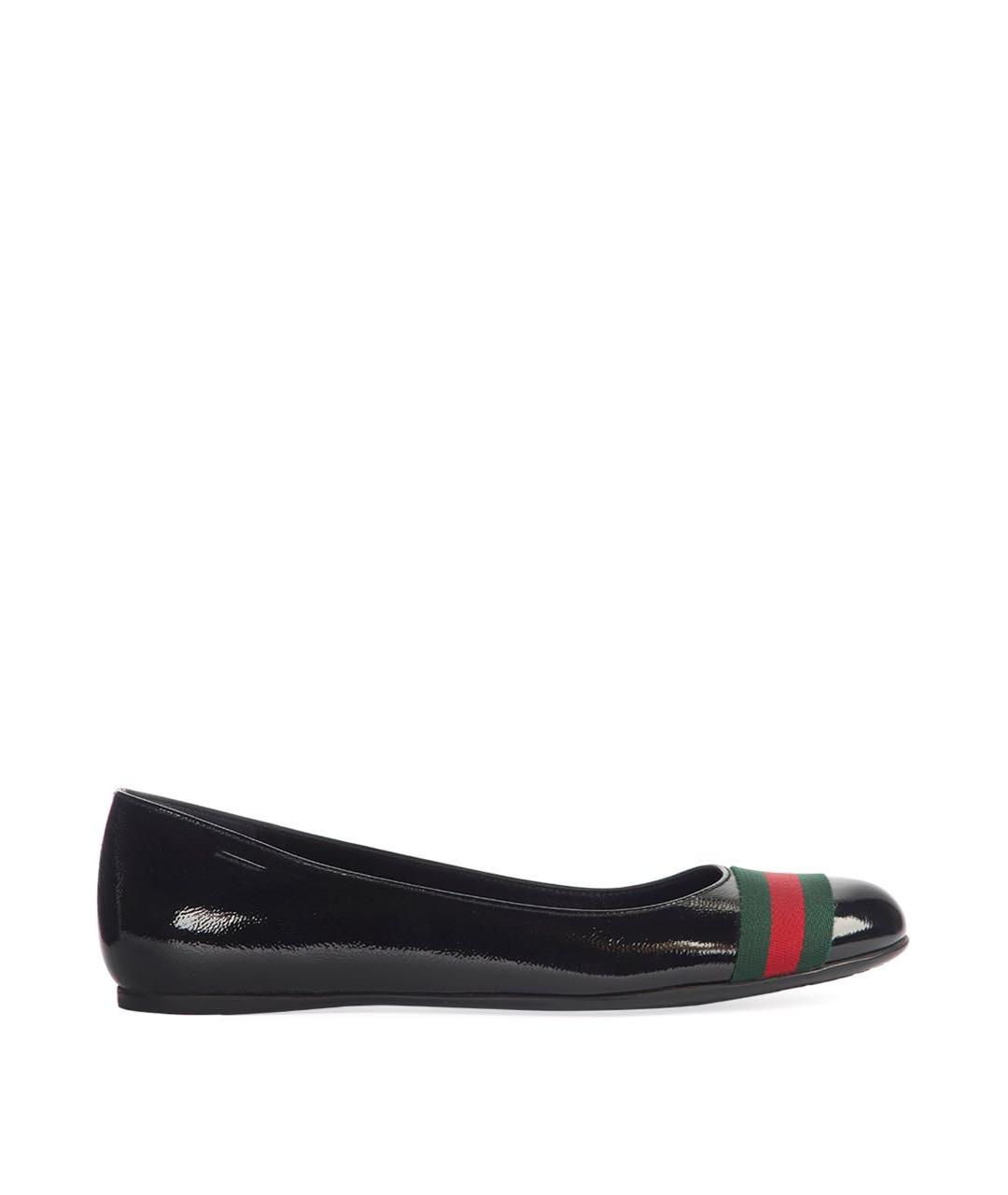GUCCI Черные балетки из лакированной кожи, фото 9