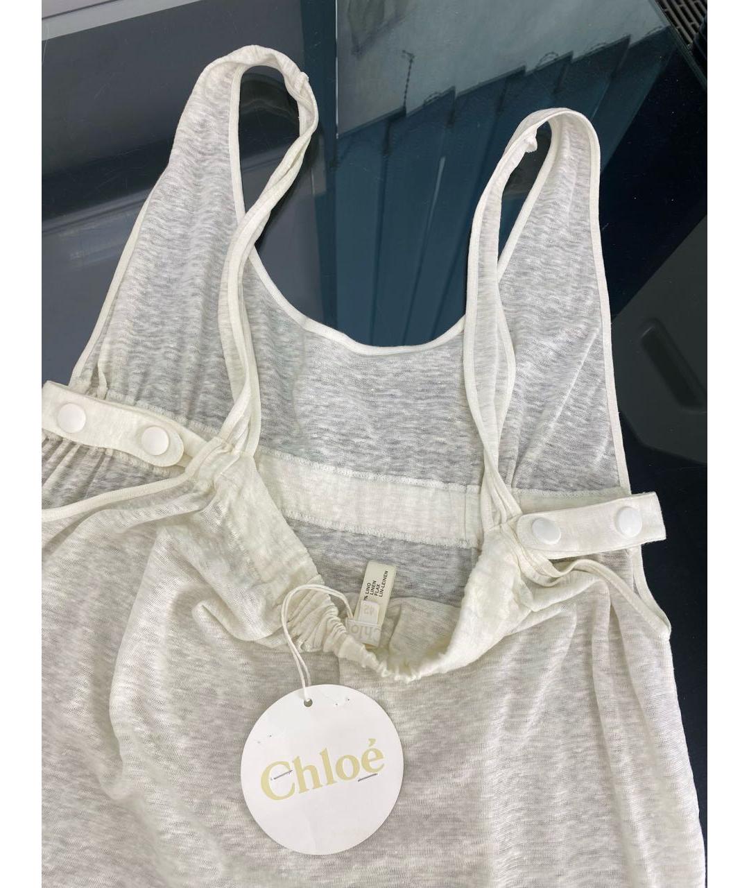 CHLOE Белая льняная майка, фото 3