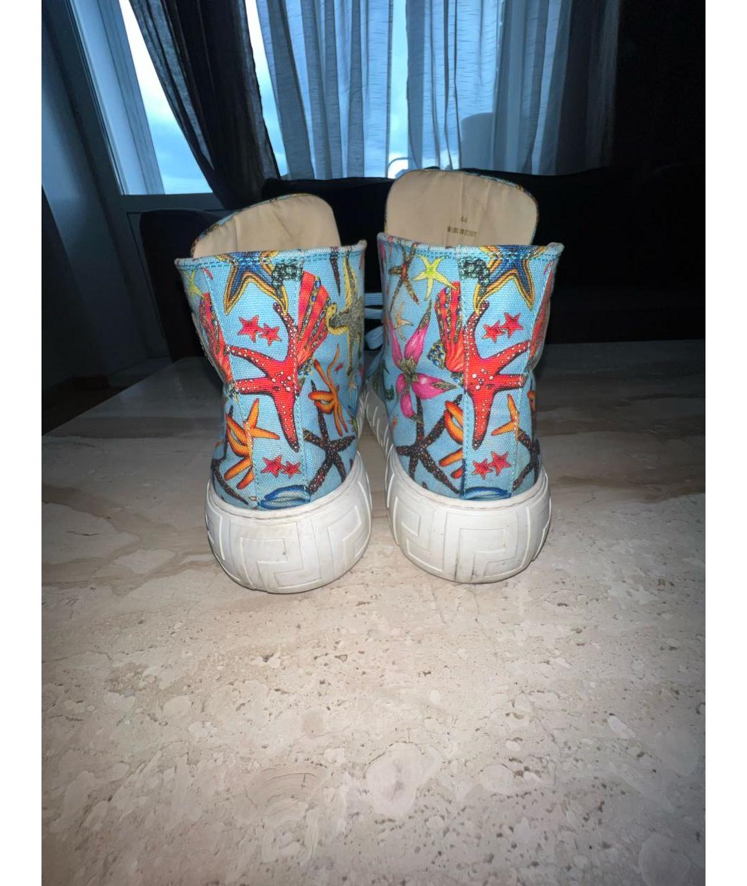 VERSACE Мульти замшевые высокие кроссовки / кеды, фото 4