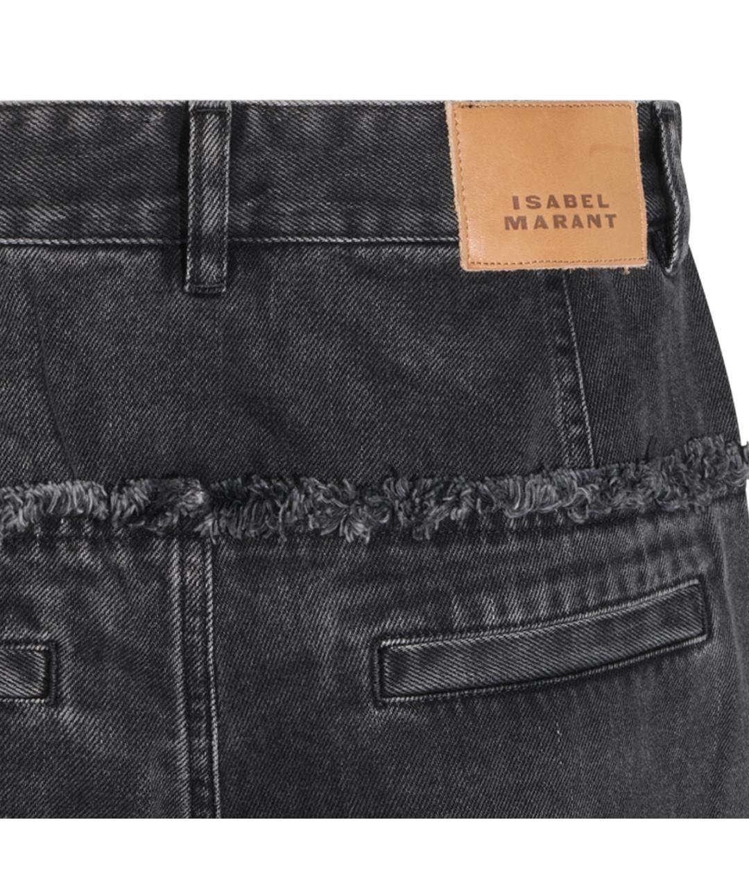 ISABEL MARANT ETOILE Черные хлопковые прямые джинсы, фото 4