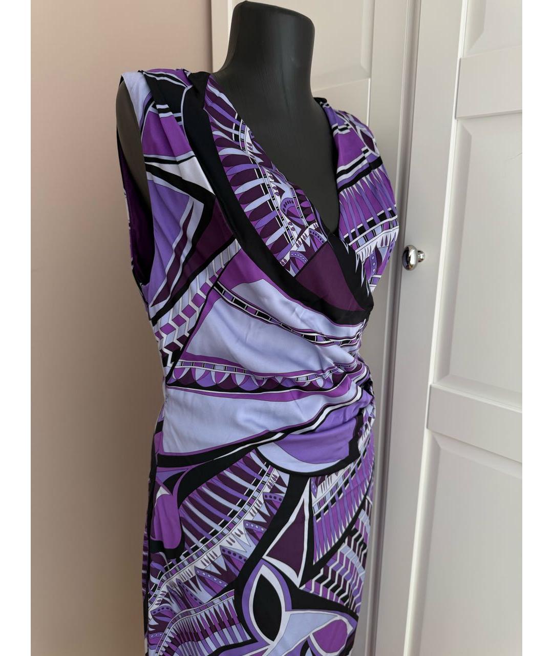 EMILIO PUCCI Фиолетовое шелковое коктейльное платье, фото 3