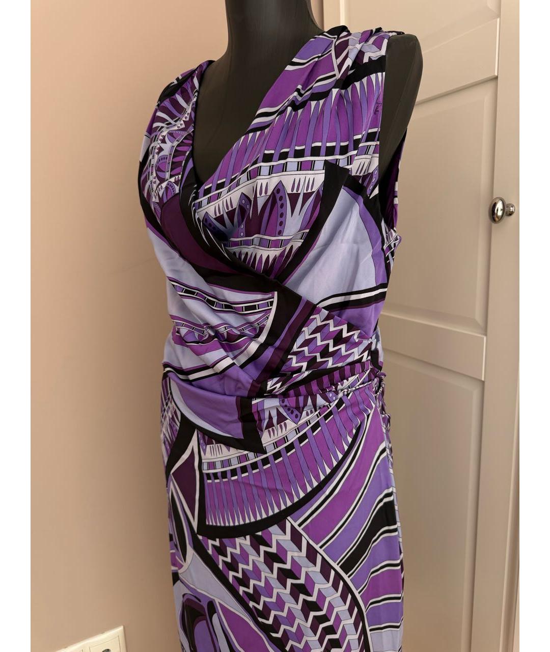 EMILIO PUCCI Фиолетовое шелковое коктейльное платье, фото 2